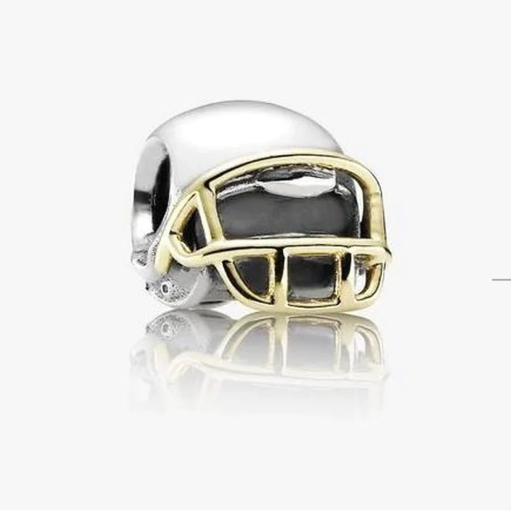 Pandora Football Helmet Charm W/ 14K Gold